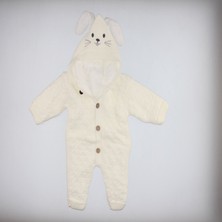 The Secret Desire Welsoft Astarlı Tavşan Kulaklı Triko Bebek Tulum Beyaz