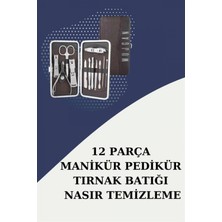 MiraLive 12 Parça Paslanmaz Çelik Kompakt ve Taşınabilir Manikür Makası Tırnak Makası