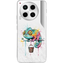 PrintiFy Tecno Camon 30 ile Uyumlu Splash Bukalemun Tasarımlı Şeffaf Silikon Kılıf