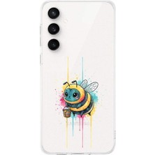 PrintiFy Samsung Galaxy S23 Fe ile Uyumlu Splash Arı Tasarımlı Şeffaf Silikon Kılıf