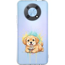 PrintiFy Huawei Nova Y90 ile Uyumlu Splash Köpek Tasarımlı Şeffaf Silikon Kılıf