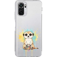 PrintiFy Redmi Note 10S ile Uyumlu Splash Mirket Tasarımlı Şeffaf Silikon Kılıf