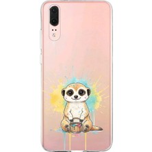 PrintiFy Huawei P20 ile Uyumlu Splash Mirket Tasarımlı Şeffaf Silikon Kılıf