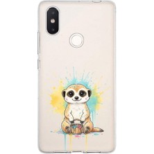 PrintiFy Xiaomi Mi 8 Se ile Uyumlu Splash Mirket Tasarımlı Slimfit Şeffaf Silikon Kılıf