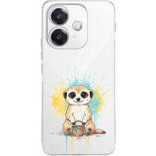 PrintiFy Oppo A3 ile Uyumlu Splash Mirket Tasarımlı Şeffaf Silikon Kılıf
