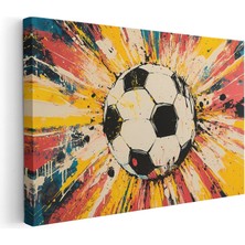 Artarilion Yatay Kanvas Tablo Renkli Futbol Topu Modern Duvar Tablosu Kanvas Salon Ofis Tablosu