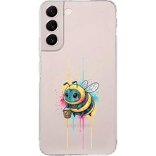 PrintiFy Samsung Galaxy S22 Plus ile Uyumlu Splash Arı Tasarımlı Şeffaf Silikon Kılıf