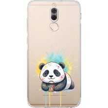 PrintiFy Huawei Mate 10 Lite ile Uyumlu Splash Panda Tasarımlı Şeffaf Silikon Kılıf