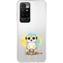 PrintiFy Redmi 10 ile Uyumlu Splash Mirket Tasarımlı Slimfit Şeffaf Silikon Kılıf