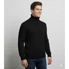 ModaBase Erkek-Bogazlı-Saç Örgülü-Balıkçı Yaka-Kazak