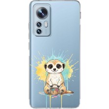 PrintiFy Xiaomi Mi 12 ile Uyumlu Splash Mirket Tasarımlı Slimfit Şeffaf Silikon Kılıf