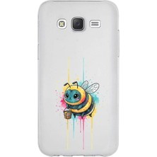 PrintiFy Samsung Galaxy J5 ile Uyumlu Splash Arı Tasarımlı Slimfit Şeffaf Silikon Kılıf