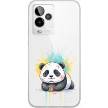 PrintiFy General Mobile Gm 24 Pro ile Uyumlu Splash Panda Tasarımlı Şeffaf Silikon Kılıf