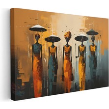 Artarilion Yatay Kanvas Tablo Afrikali Kadinlar Modern Duvar Tablosu Kanvas Salon Ofis Tablosu