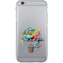 PrintiFy iPhone 6 ile Uyumlu Splash Bukalemun Tasarımlı Şeffaf Silikon Kılıf