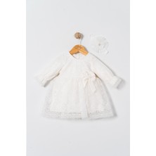 Miniday Baby Kız Bebek Mevlütlük Elbise Dantelli Bandanalı