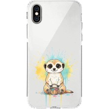PrintiFy iPhone Xs Max ile Uyumlu Splash Mirket Tasarımlı Şeffaf Silikon Kılıf