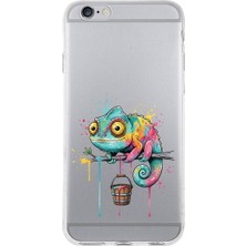 PrintiFy iPhone 6s Plus ile Uyumlu Splash Bukalemun Tasarımlı Slimfit Şeffaf Silikon Kılıf