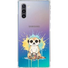 PrintiFy Samsung Galaxy Note 10 ile Uyumlu Splash Mirket Tasarımlı Şeffaf Silikon Kılıf