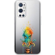 PrintiFy One Plus 9 Pro ile Uyumlu Splash Tembel Hayvan Tasarımlı Şeffaf Silikon Kılıf