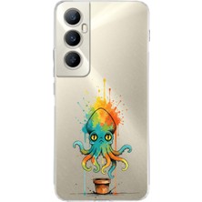 PrintiFy Poco C65 ile Uyumlu Splash Ahtapot Tasarımlı Şeffaf Silikon Kılıf