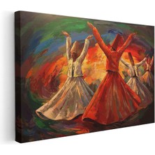 Artarilion Yatay Kanvas Tablo Semazenler Modern Duvar Tablosu Kanvas Salon Ofis Tablosu