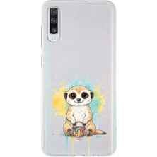 PrintiFy Samsung Galaxy A70S ile Uyumlu Splash Mirket Tasarımlı Slimfit Şeffaf Silikon Kılıf