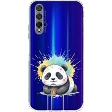 PrintiFy Honor 20 ile Uyumlu Splash Panda Tasarımlı Şeffaf Silikon Kılıf