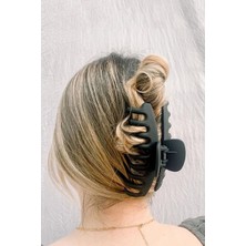 Mena Rise 3’lü Siyah Büyük Boy Kaydırmaz Mandal Toka Seti, Kadın Çocuk Mandal Toka (11CM) 3'lü Set