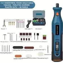 Ucuzcu Market Profesyonel 7.4V Yüksek Güçlü Şarjlı Taşlama - Parlatma Makinesi (66 Parça)