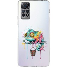PrintiFy Redmi Note 12 Pro 4g ile Uyumlu Splash Bukalemun Tasarımlı Slimfit Şeffaf Silikon Kılıf