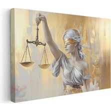 Artarilion Yatay Kanvas Tablo Hukuk Adalet Terazisi Modern Duvar Tablosu Kanvas Salon Ofis Tablosu