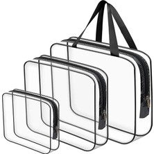 Mena Rise Bybaby Tatil, Plaj, Kozmetik, Makyaj Bakım Çantası Seti, Şeffaf Su Geçirmez, 3 Adet Organizatör Çanta (1 x 3 Adet)