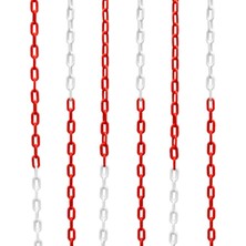 Mena Rise LR-6PC1031 6mm 25 Metre Plastik Trafik Zinciri, Kırmızı Beyaz