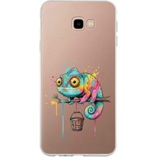 PrintiFy Samsung Galaxy J4+ Plus ile Uyumlu Splash Bukalemun Tasarımlı Slimfit Şeffaf Silikon Kılıf