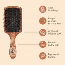 Mena Rise Wet Brush Yumuşak Intelliflex Kıllı, Detangler Saç Fırçası, Tüm Saç Tipleri Için Detangler - Somun, Kahverengi