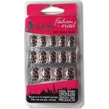 Mena Rise Nascita Gümüş Renkli Leopar Desenli Takma Tırnak (24'lü)