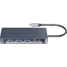 Mena Rise 6 Portlu USB 3.0 HDMI 4K@30Hz Tf/sd Kart Okuyucu Çoklayıcı Hub Gri