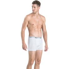 Jiber Erkek Tekli Beyaz Likralı Stretch Boxer