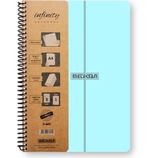 Mena Rise Pastel Serisi, A4, 7 Konulu (5, 2 Çizgili) 210 Yaprak Pp Kapaklı Spiralli Defter, Mavi