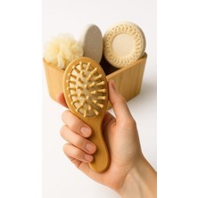 Mena Rise Busstier Kalp Şeklinde Ahşap Organizerli Banyo Seti, Doğal Lifli Banyo Süngeri, Yumuşak Köpük Lif ve Ponza Taşı, Masaj Taraklı Spa Bakım Seti, Günlük Duş ve Cilt Bakımı Için