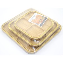 LTG Nova 3'lü Ahşap Kahvaltı Çerez ve Meyve Sunum Tabağı