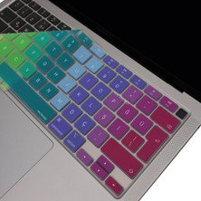 Mena Rise MacBook Air Klavye Koruyucu Ultra Ince Uyumlu Türkçe Q Baskılı Uk-Ters L- Enter Tipi Air M1 13INÇ A2337,A2179 Id Için, Kaymaz Yıkanabilir Pembe Yeşil