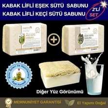 Mena Rise Organicsun Doğal Kabak Lifli Eşek Sütü Sabunu ve Kabak Lifli Keçi Sütü Sabunu 2'li Set