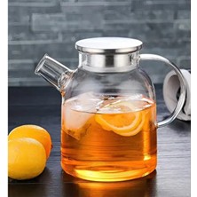 FRY Çelik Kapaklı Borosilikat Uzun Cam Demlik 1800 ml ROYALEKS-CM-2003