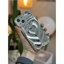 Mena Rise Go Aksesuar 13 ve 14 ile Uyumlu 3D Platin Kabartma Parlak Silikon Kılıf