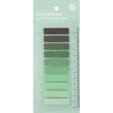 Mena Rise Koyu Yeşil Tonları Temalı 10 Renkli Cetvelli • • • Sticky