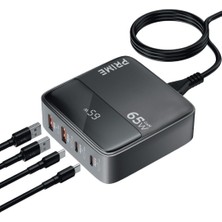 Mena Rise 65W Gan 4in1 Masaüstü Şarj Hub 17 Pro Max, 16, 15, 14 iPad Pro, Galaxy S23 Ultra, S23+ Uyumlu