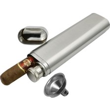 Mena Rise 2 Oz Çelik Içki Mataralı ve Puro Kılıflı Tekli Şık Set Yılbaşı Hediyesi