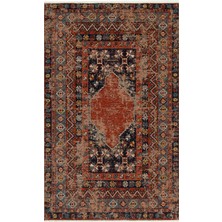 Kalesta Halı Avanos Kilim 04 Multy Anadolu'nun Antik Desenlerinden Esinlenilen Yıkanabilir Kaymaz Tabanlı Eskitme Kilim